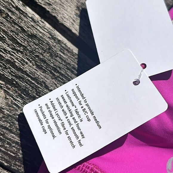 Lululemon Energy Bra Medium Support, B–D Cups Pow Pink size 4‎ NWT sports bra - Picture 7 of 8